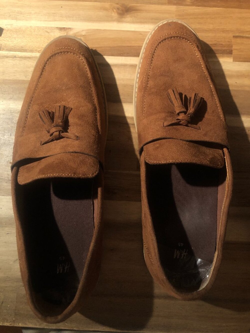 H&M Men's Brown Suede Loafers Size 11.5